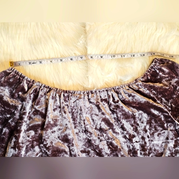 Anthropologie Sanctuary Julia Crushed Velvet Top Bell/Flare Sleeves Pink - Picture 5 of 13